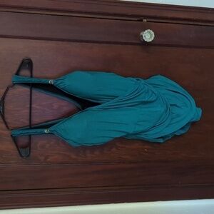 Swimsuits For All Teal Draped One Piece